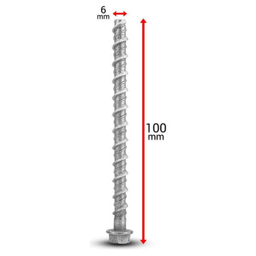 Screw Bolt - Galvanised - 6 x 100mm 0.175 kg