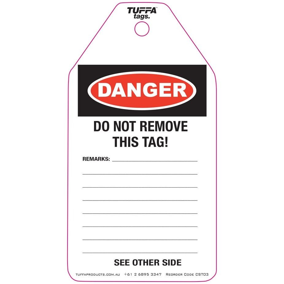 Danger Worker In Confined Space Tags (packs of 100)