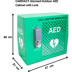 CARDIACT Alarmed Outdoor AED Cabinet with Lock 48 x 47 x 31cm