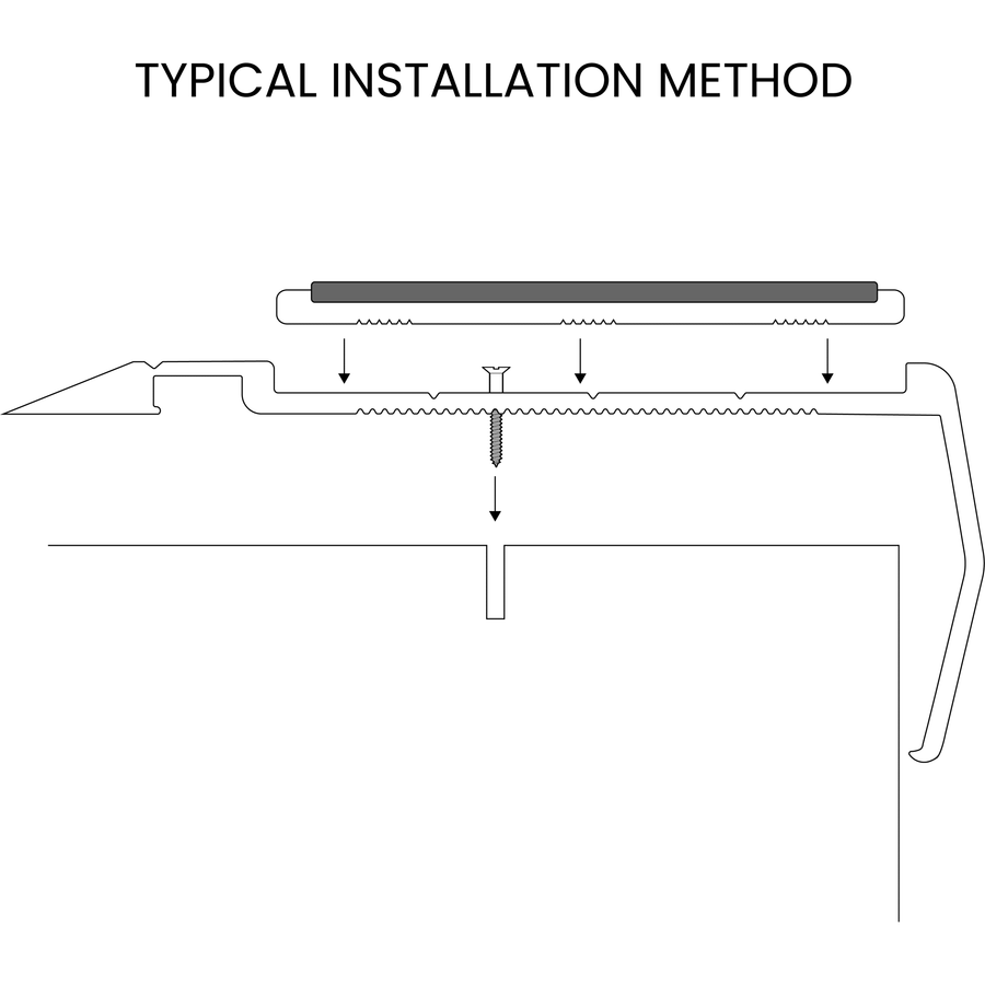 Stair Nosing - ESN23 1.75 kg Grey Base Black Anodised ESN23BC