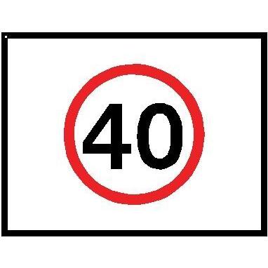 40 KM/H Speed Sign Boxed edge (Landscape) | eSafety Supplies