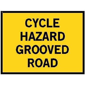 Boxed Edge Sign - Cycle Hazard Grooved Road - 1200x900mm 10.5 kg