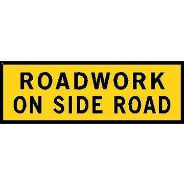 Boxed Edge Sign - Roadwork On Side Road - 1800x600mm 7 kg