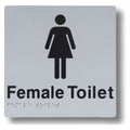 Braille Sign - Female Toilet - 180x180mm 3.5 kg