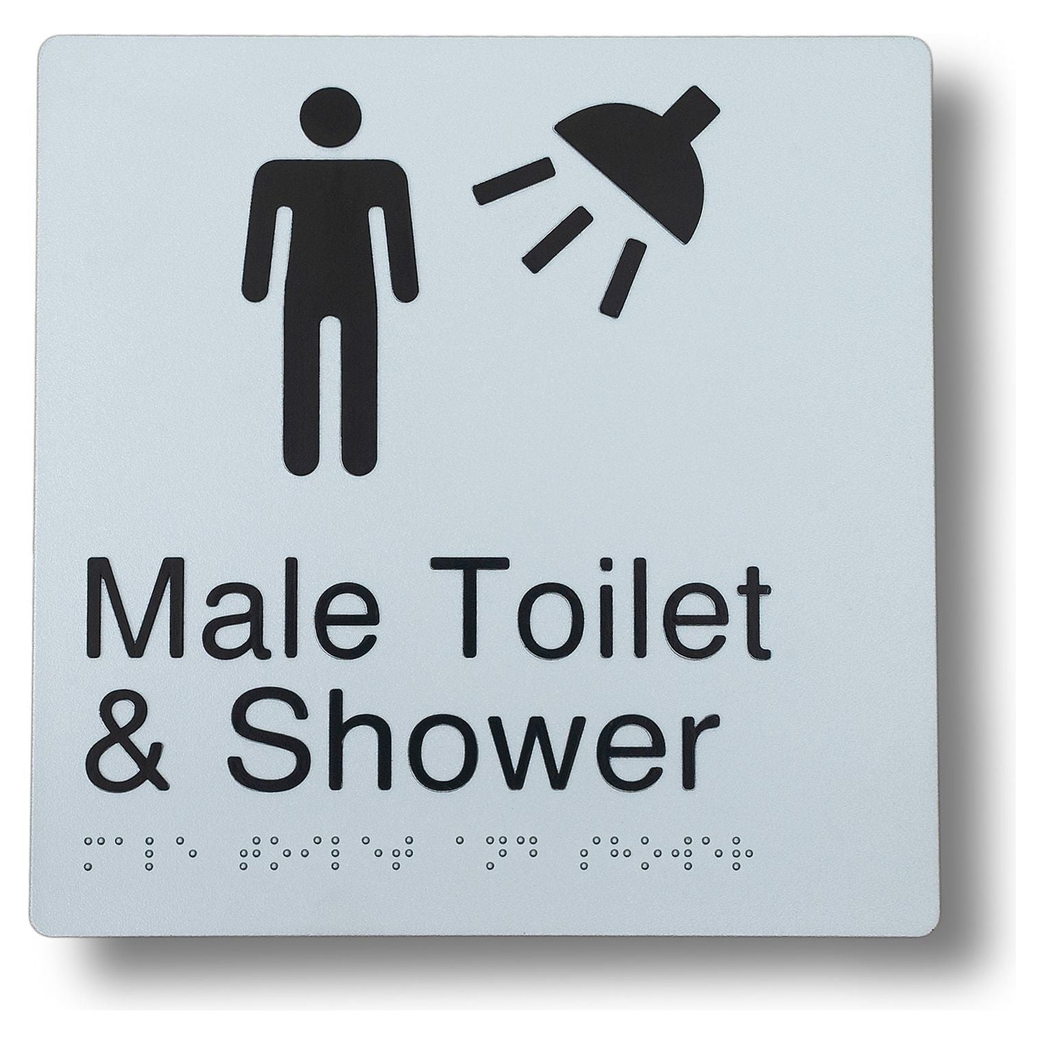 Braille Sign - Male Toilet & Shower - 180x180mm 3.5 kg