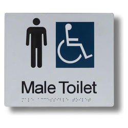 Male Toilet (Accessible) Sign 3.5 kg size-and-type Male Toilet (Accessible) LH - 210x180mm BS-MT-LH