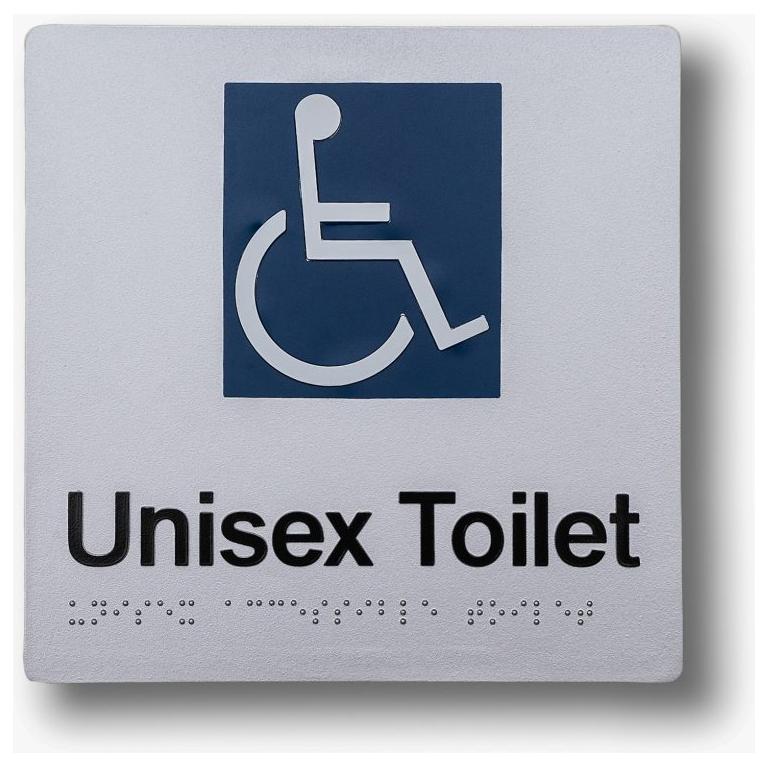 Unisex Toilet Disabled Sign - 180x180mm 3.5 kg direction Left Hand Side BS-UTD-LH