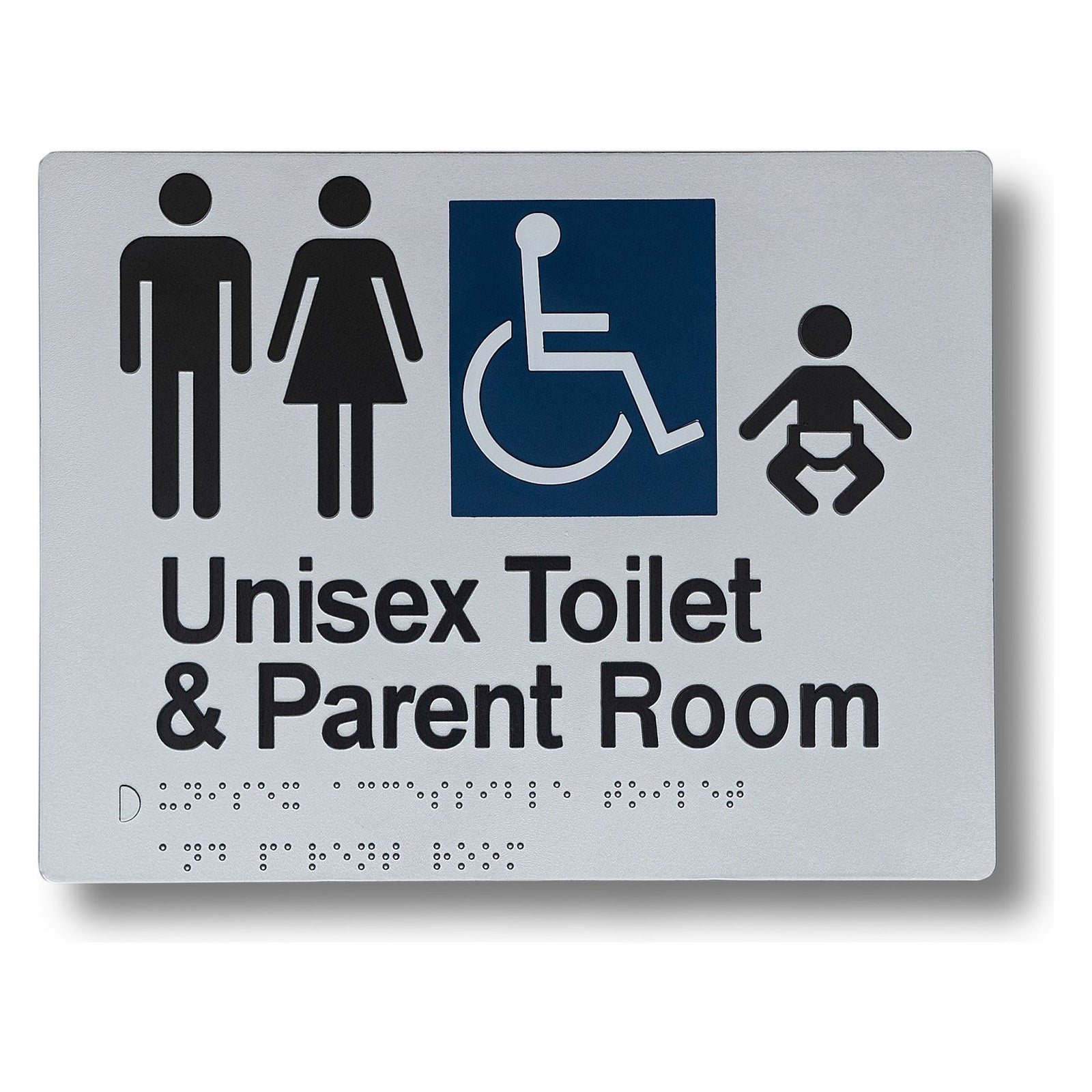Braille Sign - Unisex Toilet & Parent Room - 235x180mm 3.5 kg