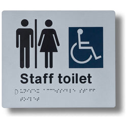 Braille Sign - Staff Toilet / Accessible - 210Ã—180mm 1.75 kg