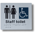 Braille Sign - Staff Toilet / Accessible - 210Ã—180mm 1.75 kg