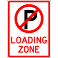 Carpark Sign - Loading Zone 3.5 kg 300x450 material Poly ES-CSLZ-P-300X450