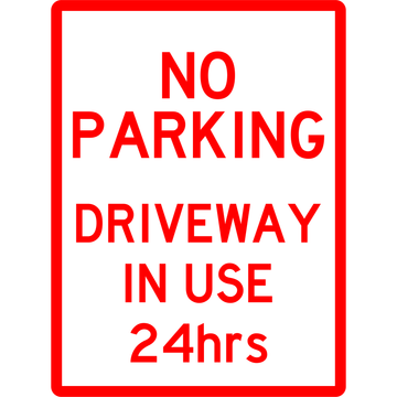 Carpark Sign - No Parking Driveway In Use 3.5 kg 300x450