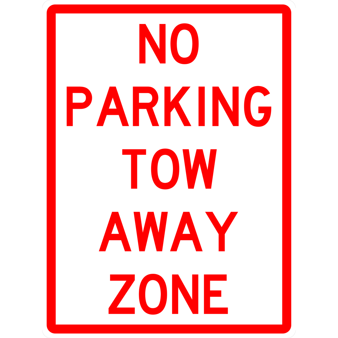 Carpark Sign - No Parking Tow Away Zone 3.5 kg 300x450 material Poly ES-CSNPTAZ-P-300X4502