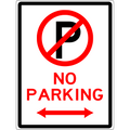 Carpark Sign - No Parking With Arrows Sign 3.5 kg 300x450 material Poly ES-CSNPWAS-P-300X450