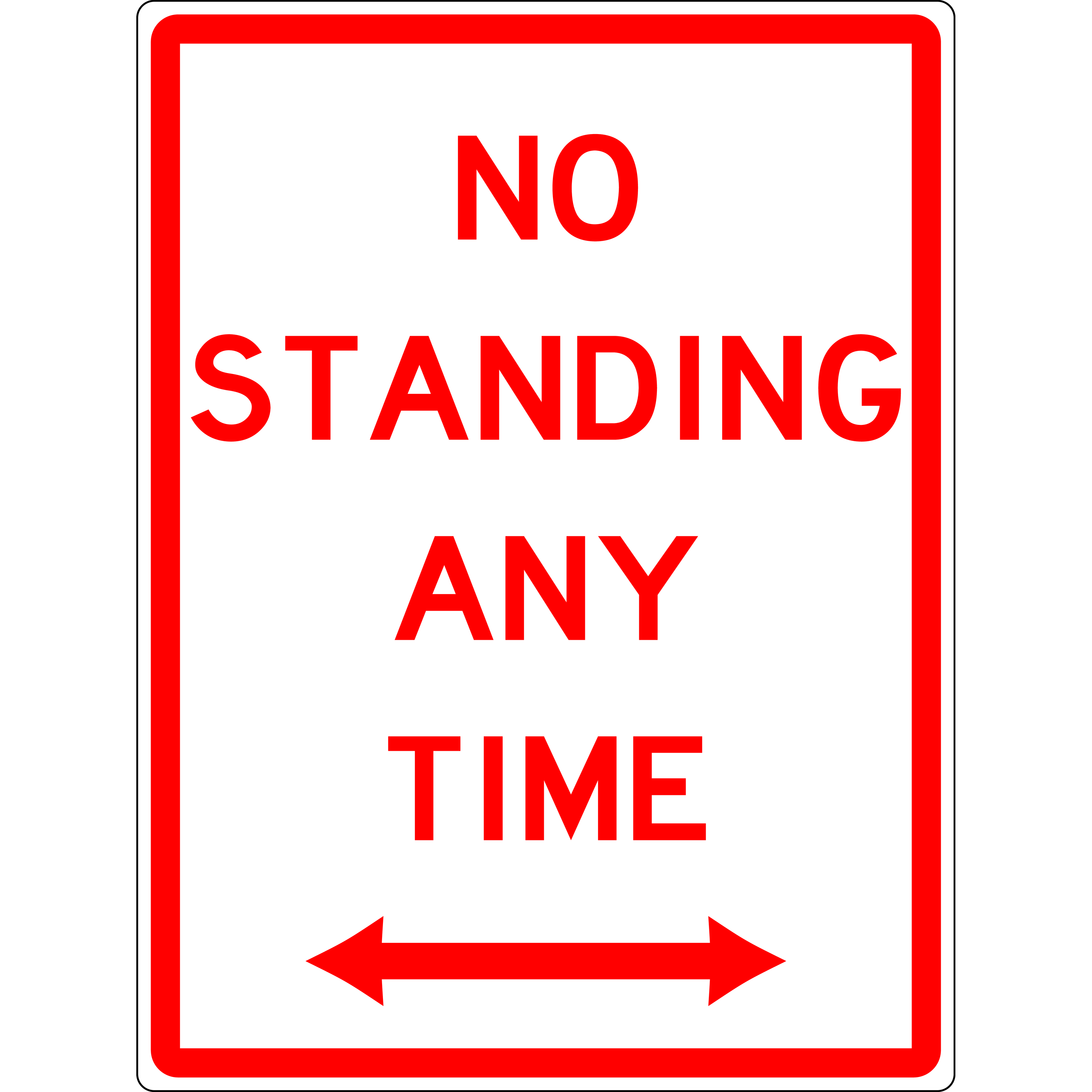 No Any Sign Carpark Sign - No Standing Any Time Double Arrow - eSafety – eSafety ...