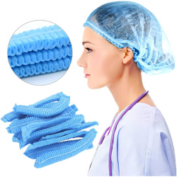 Disposable Berets Crimped 21” Blue - 1000pcs