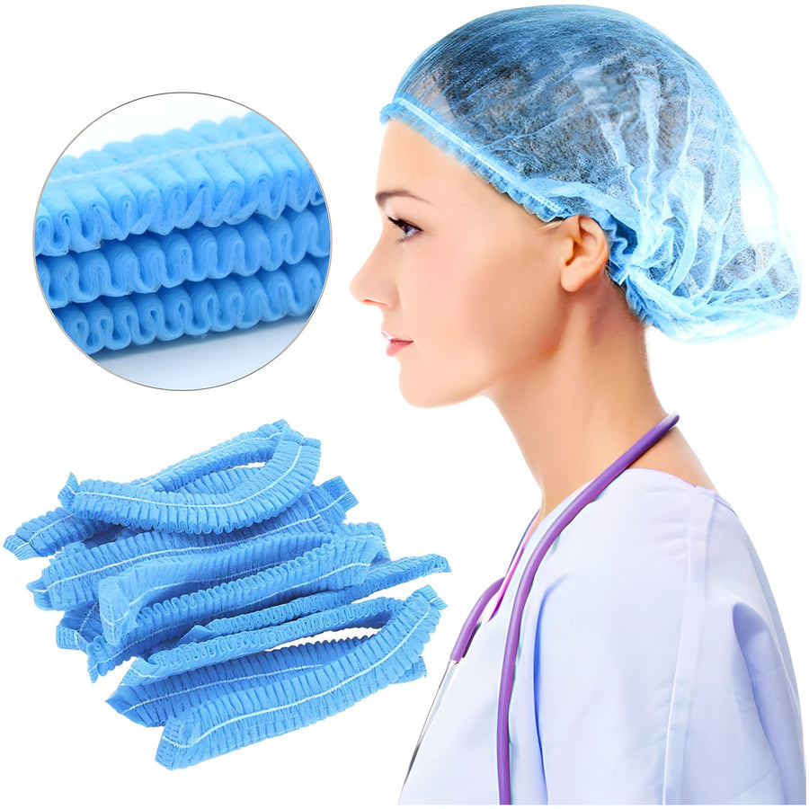Disposable Berets Crimped 21” Blue - 1000pcs