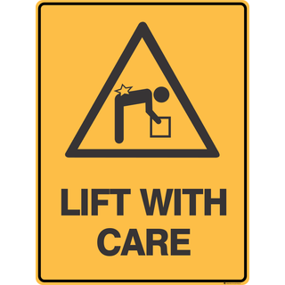 Lift With Care Sign - Symbol
