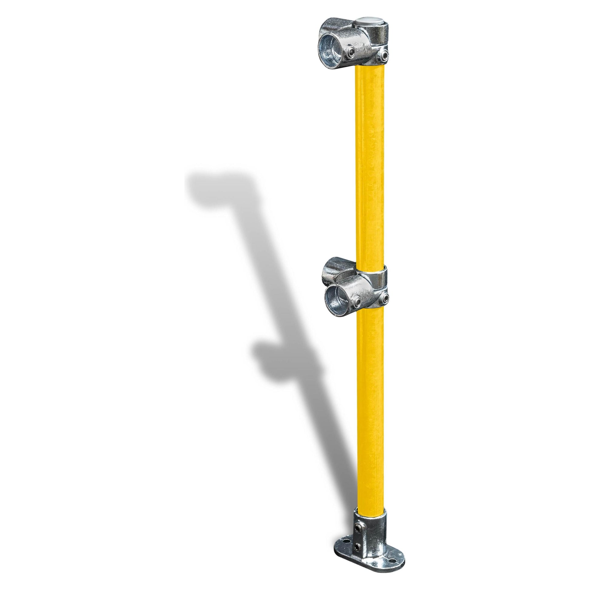 Cope Modular Rail - Corner Stanchion (Horizontal Adjustable) - Base Mount - Yellow (2)