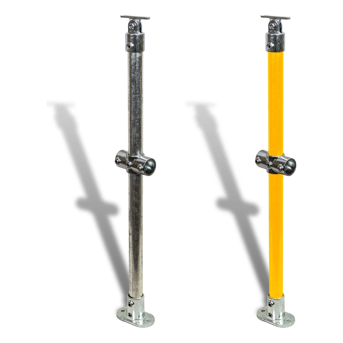 Cope Modular Handrail - DDA Through Stanchion (Straight Base) 35 kg Color Galvanised CMH-DDA-TS-SB-G