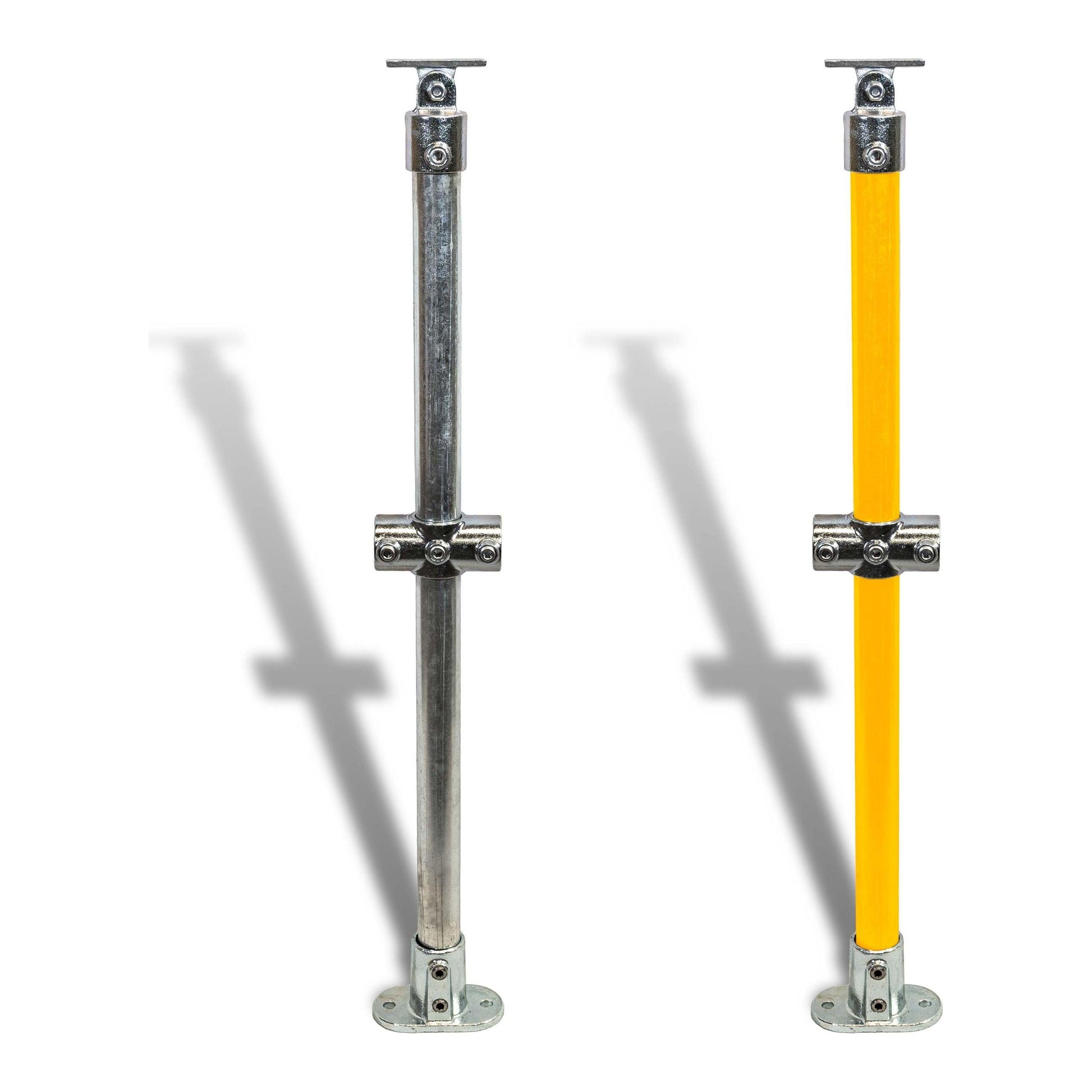 Cope Modular Handrail - DDA Through Stanchion (Straight Base) 35 kg Color Galvanised CMH-DDA-TS-SB-G