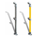 Cope Modular Handrail - End Stanchion (Rise Adjustable) - Base Mount 35 kg Color Powder Coated Yellow CMH-ES-RA-BM-Y