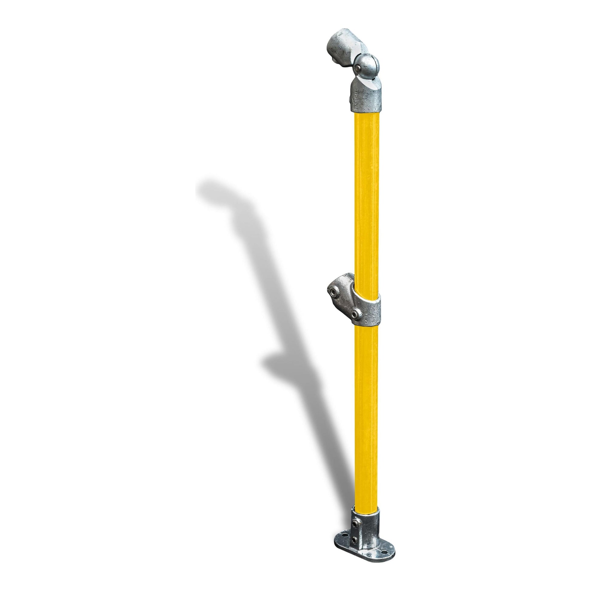 Cope Modular Rail - End Stanchion (Rise Adjustable) - Base Mount - Yellow (2)