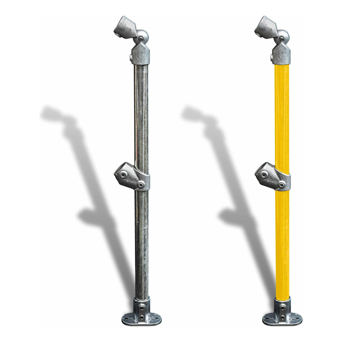 Cope Modular Handrail - End Stanchion (Rise Adjustable) - Base Mount 35 kg Color Galvanised CMH-ES-RA-BM-G