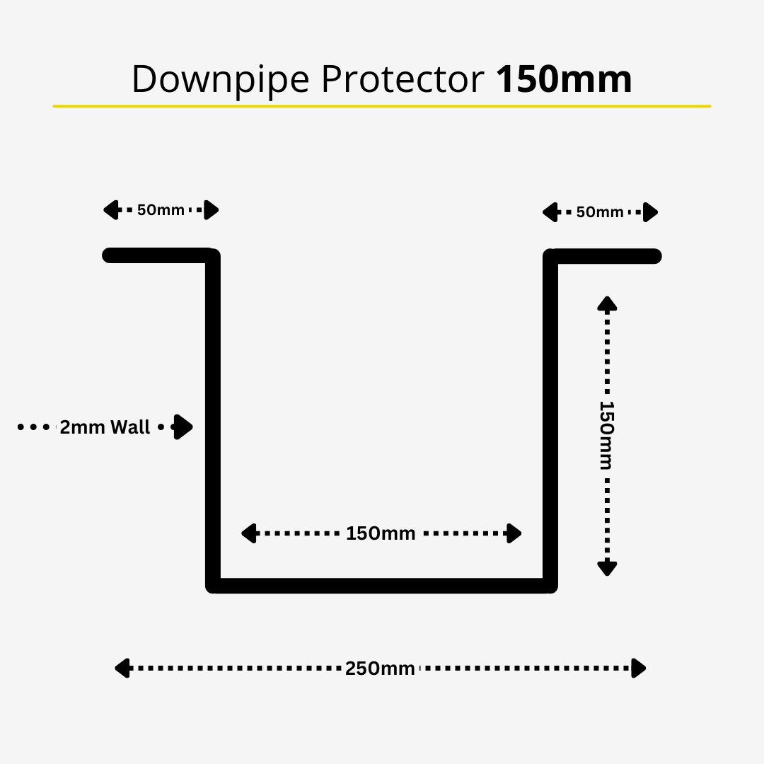 TRU BLU - Downpipe Protector - 150mm 45.5 kg Color Galvanised DP-P-150