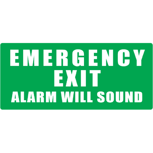 Emergency Exit - Alarm will sound (GREEN) | 365x170mm 3.5 kg