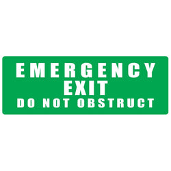 Emergency Exit - Do Not Obstruct | GREEN - 320x120mm 3.5 kg