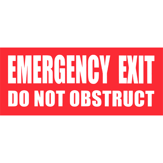 Emergency Exit - Do Not Obstruct | RED - 350x125mm 3.5 kg