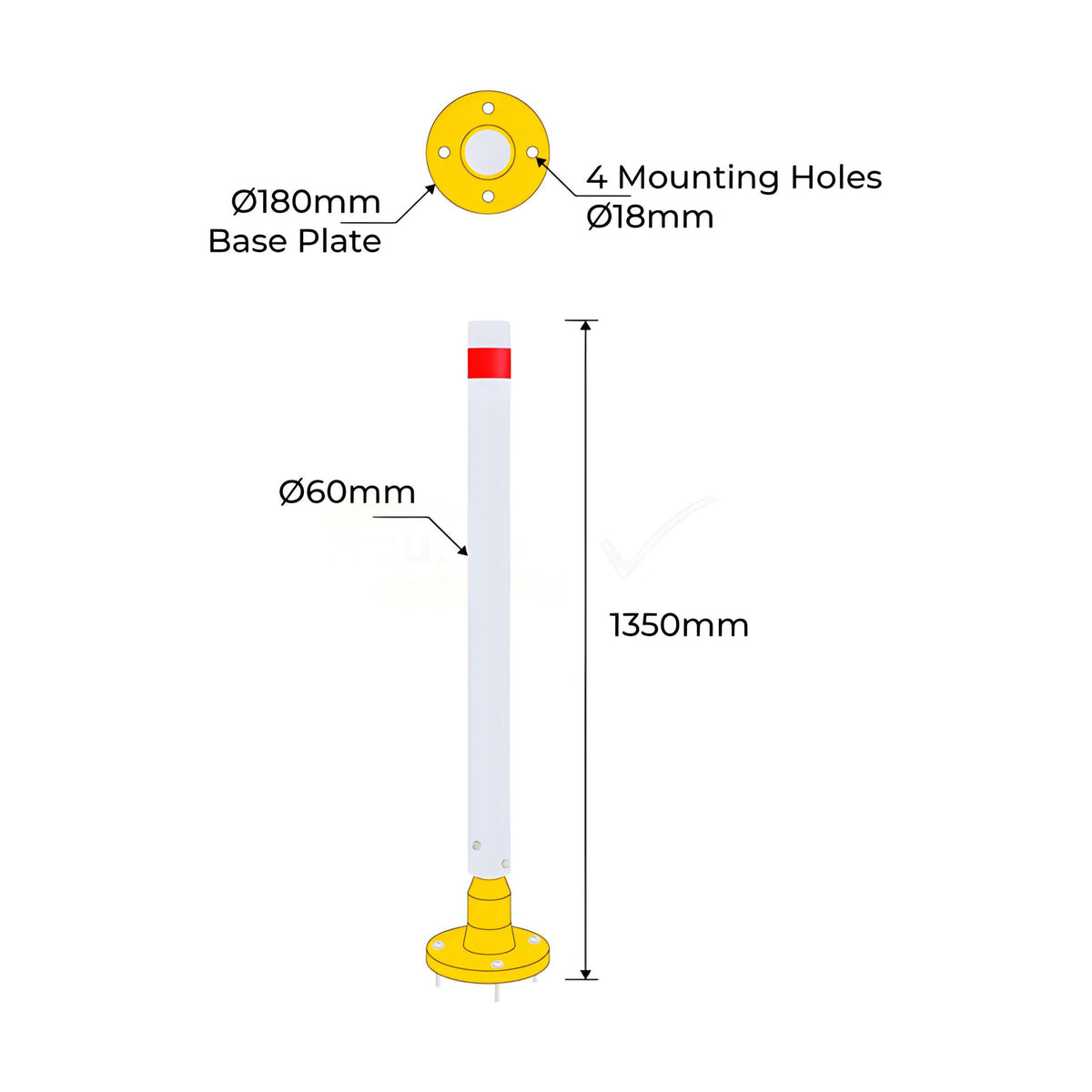 Flexible Sign Delineator Post - 1350mm High