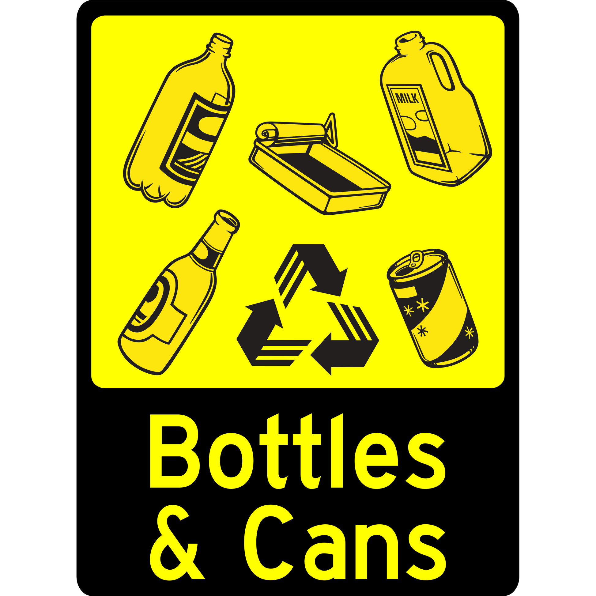 General Sign - Bottles & Cans 3.5 kg 300mm x 450mm