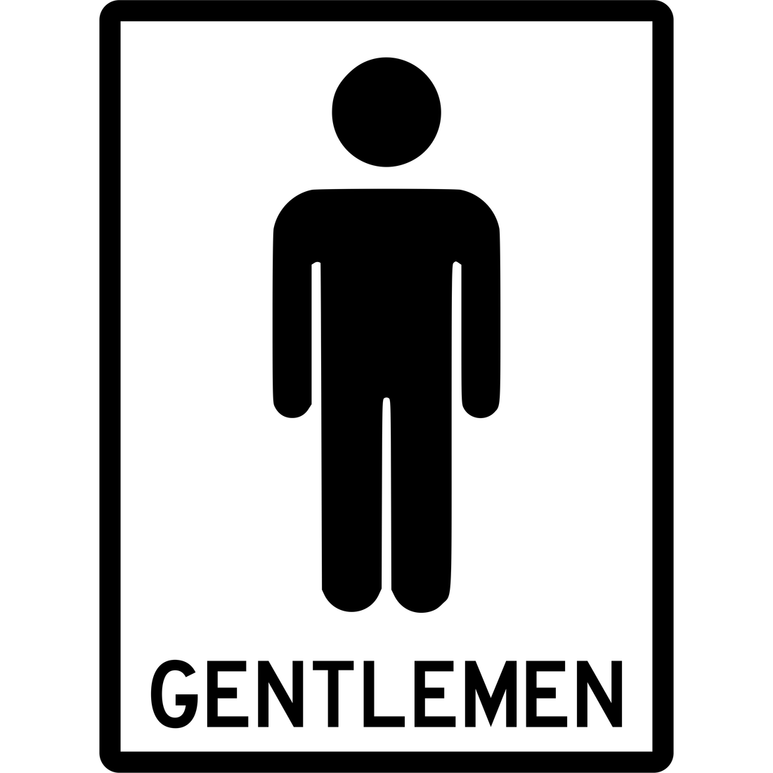 General Sign - Gentlemen 3.5 kg 300mm x 450mm