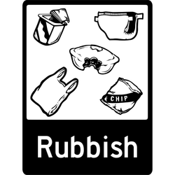 General Sign - Rubbish Black & White 3.5 kg 300mm x 450mm