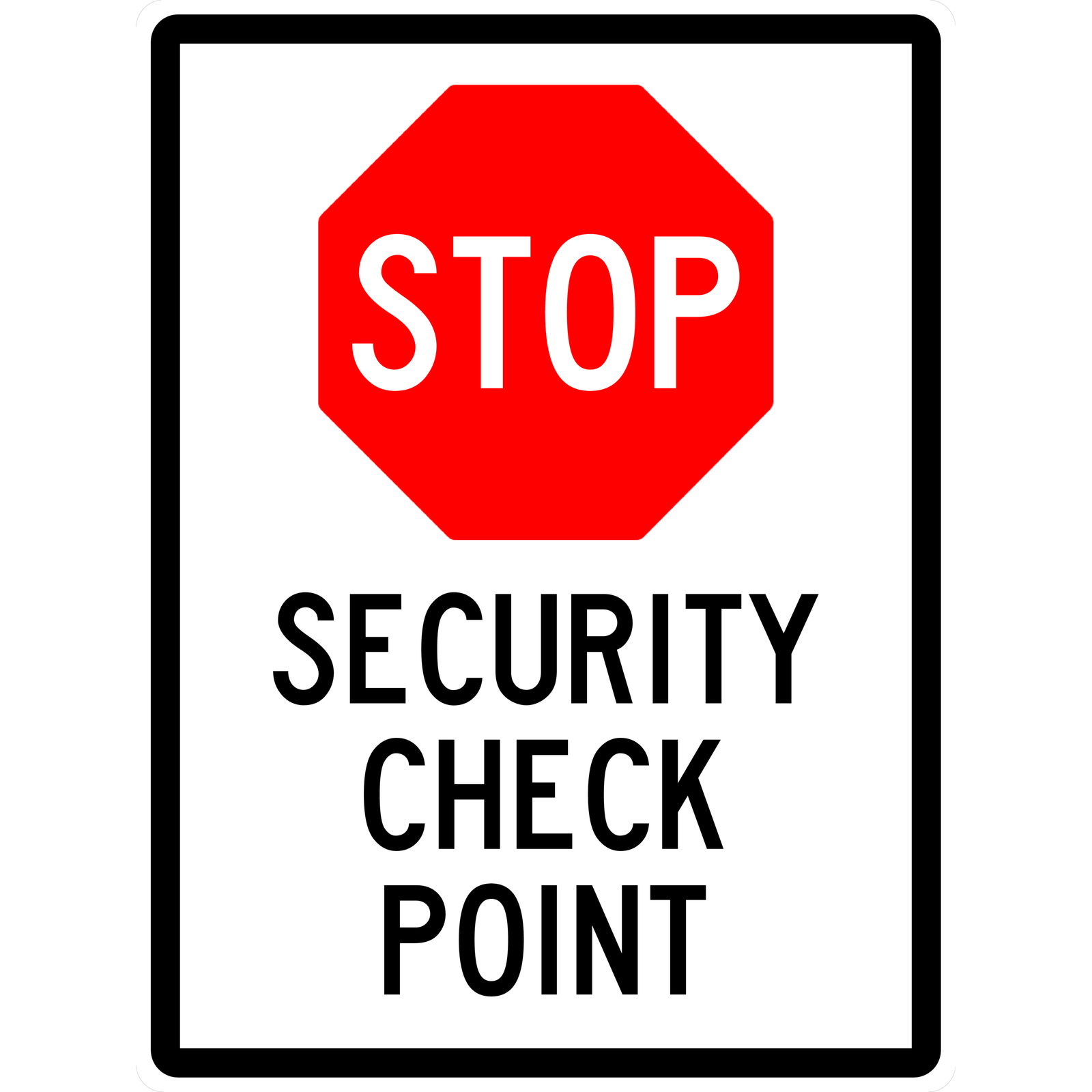 Checking Point Wall General Sign - Security Check Point – eSafety Supplies