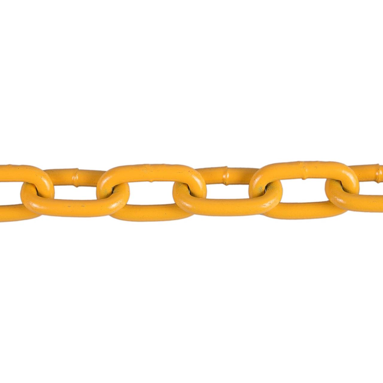 Yellow Galvanised Chain 6mm — Per/metre | eSafety Supplies