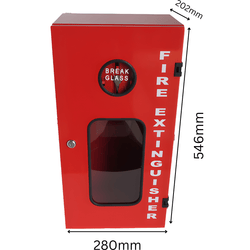 Metal Lockable Fire Extinguisher Cabinet - 4.5kg | 280x202x546mm