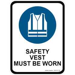 Mandatory Sign - Safety Vest Must Be Worn 3.5 kg 300mm x 450mm
