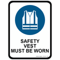 Mandatory Sign - Safety Vest Must Be Worn 3.5 kg 300mm x 450mm