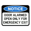 Notice Sign - Door Alaramed Open Only For Emergency Exit 3.5 kg 300x450 material Poly ES-NSDAOOFEE-P-300X450