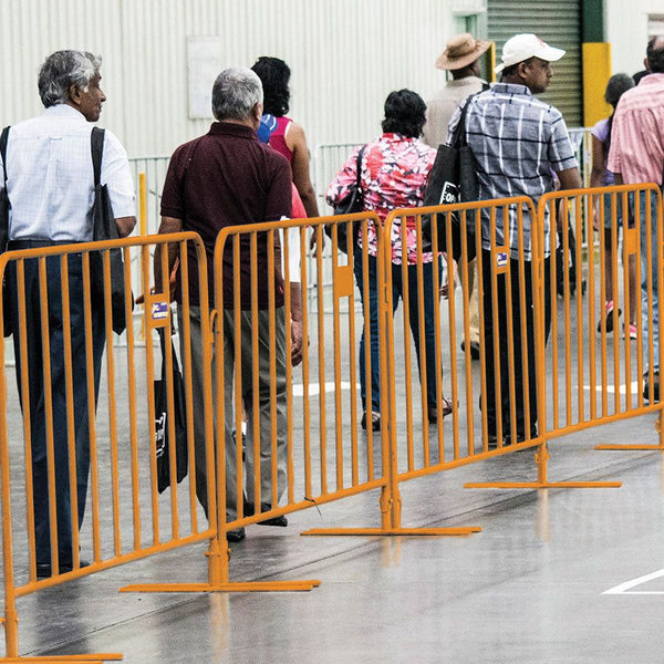 Orange Crowd Control Barrier 2.3m x 1.1m (+2 Pins & Feet)