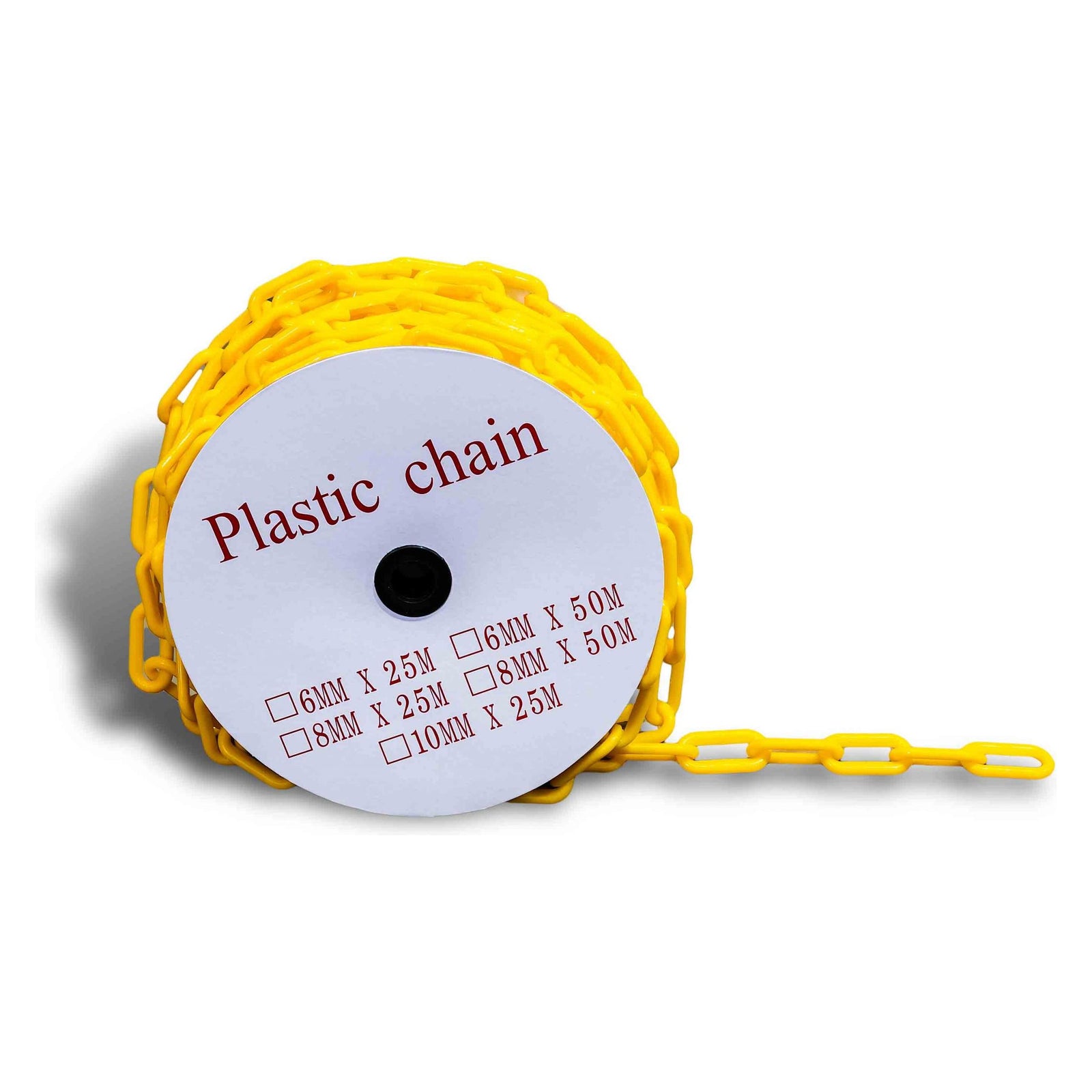 Plastic Chain Roll | Yellow - 8mm Dia x 25m