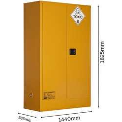 Toxic Storage Cabinet 250L XL 2 Door, 3 Shelf