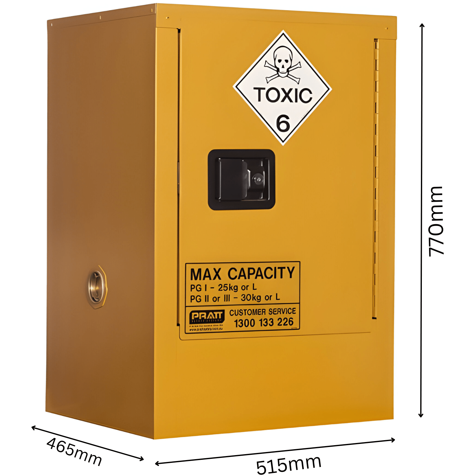 Toxic Storage Cabinet 30L 1 Door, 1 Shelf