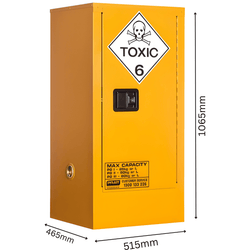 Toxic Storage Cabinet 60L 1 Door, 2 Shelf