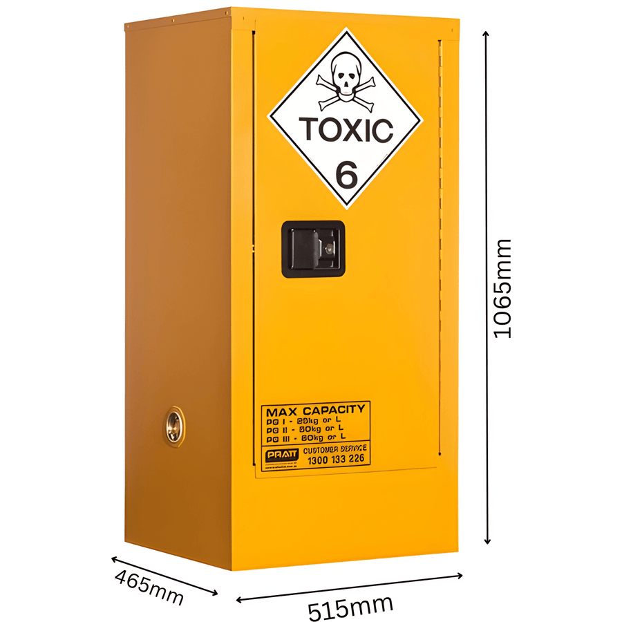 Toxic Storage Cabinet 60L 1 Door, 2 Shelf