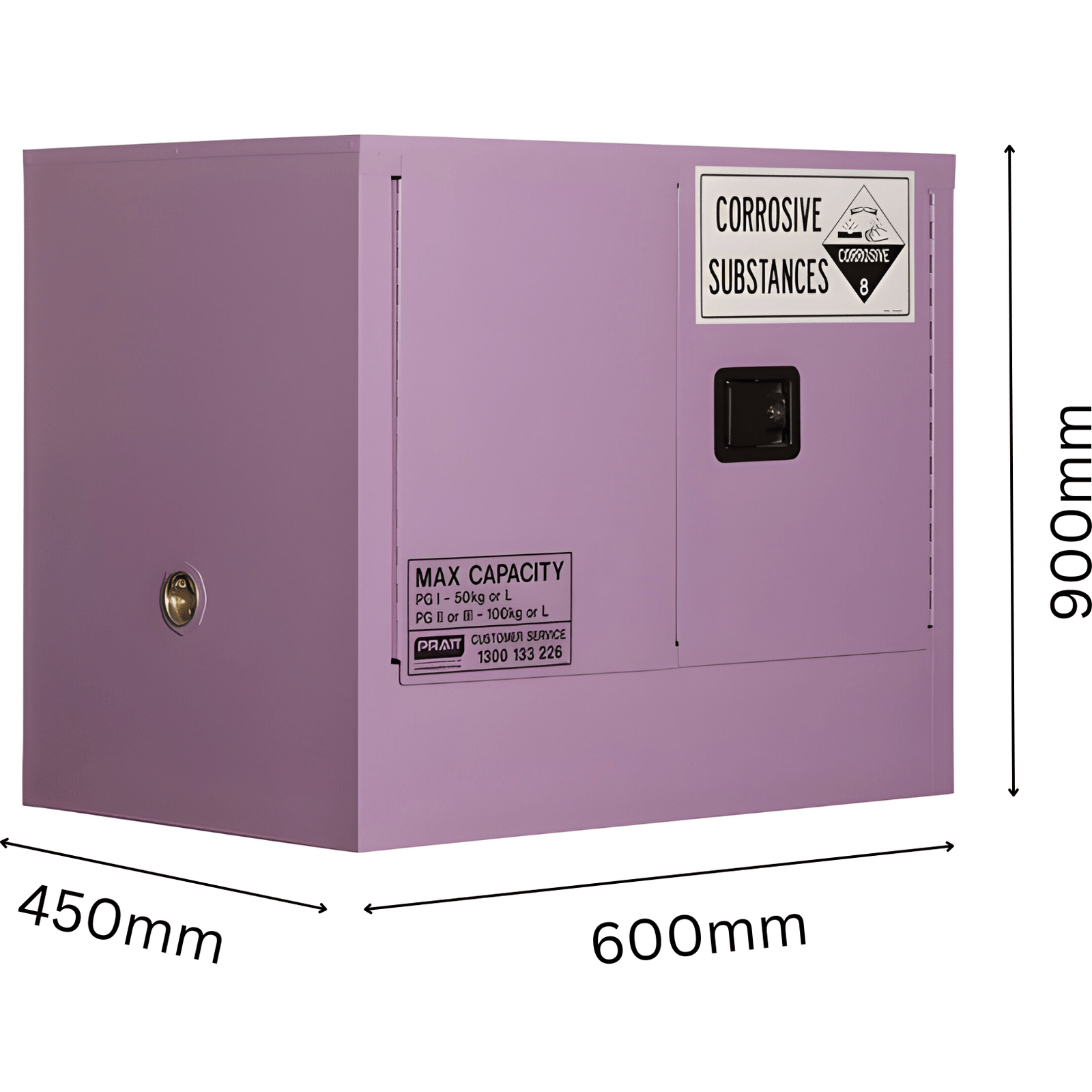 Corrosive Storage Cabinet 100L 2 Door, 1 Shelf
