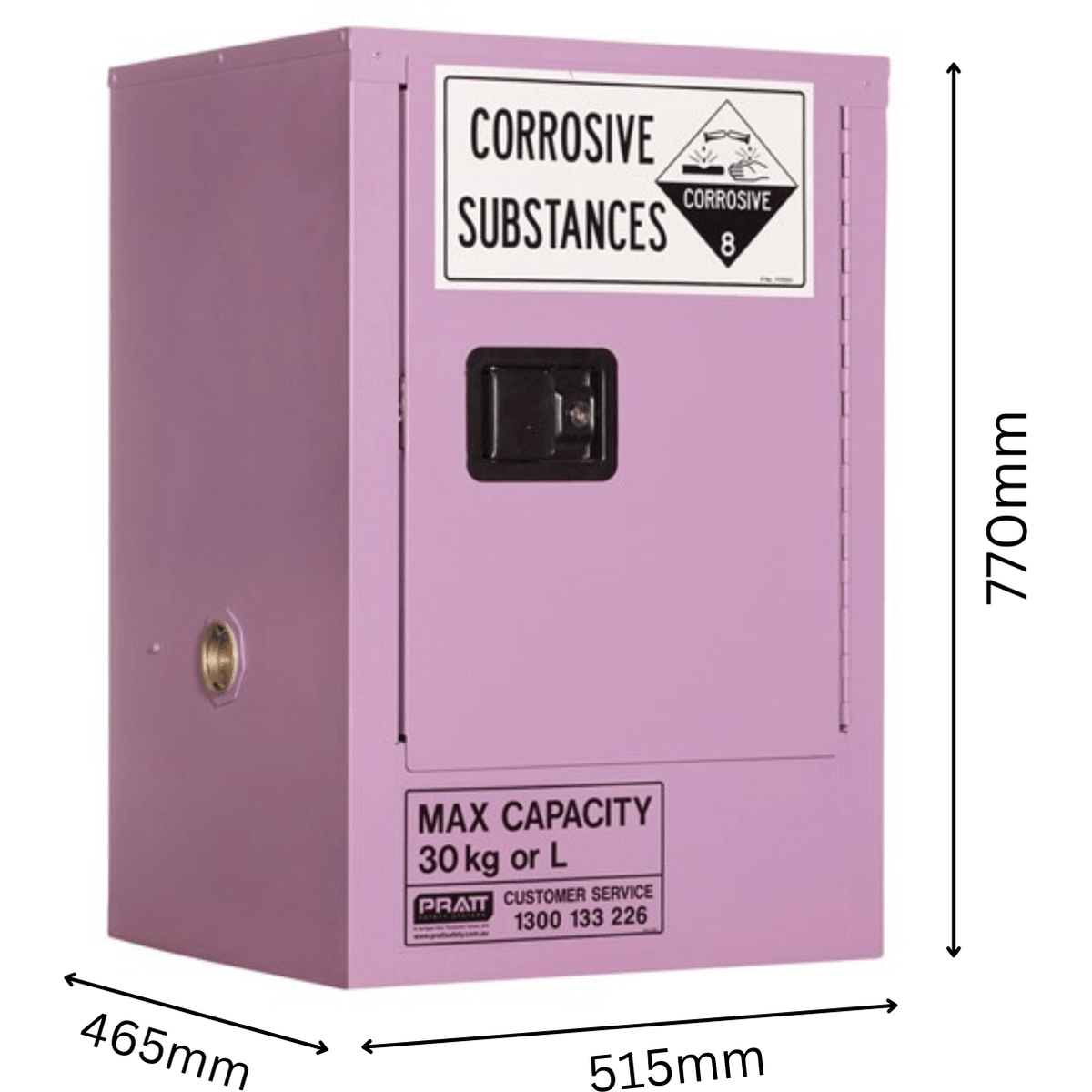 Corrosive Storage Cabinet 30L 1 Door, 1 Shelf